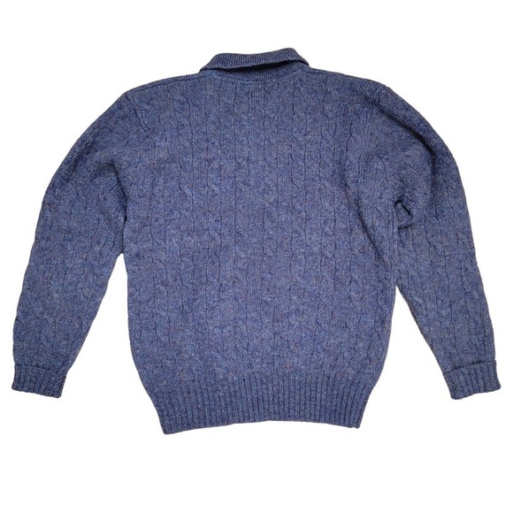 Vintage Men's Polo Ralph Lauren Wool Collared Neck Buttoned Sweater Marled Knit - Picture 8 of 8